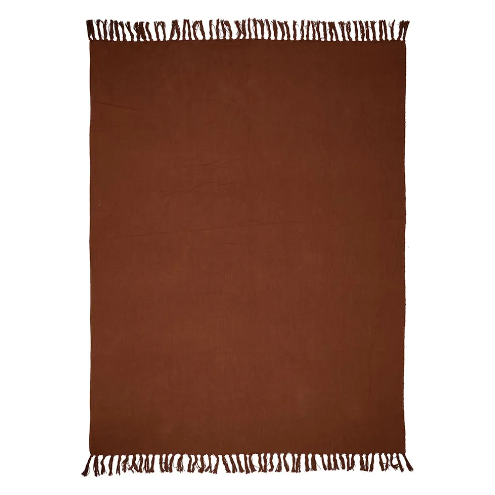 Plaid en coton terracotta 170x130cm - Allegra