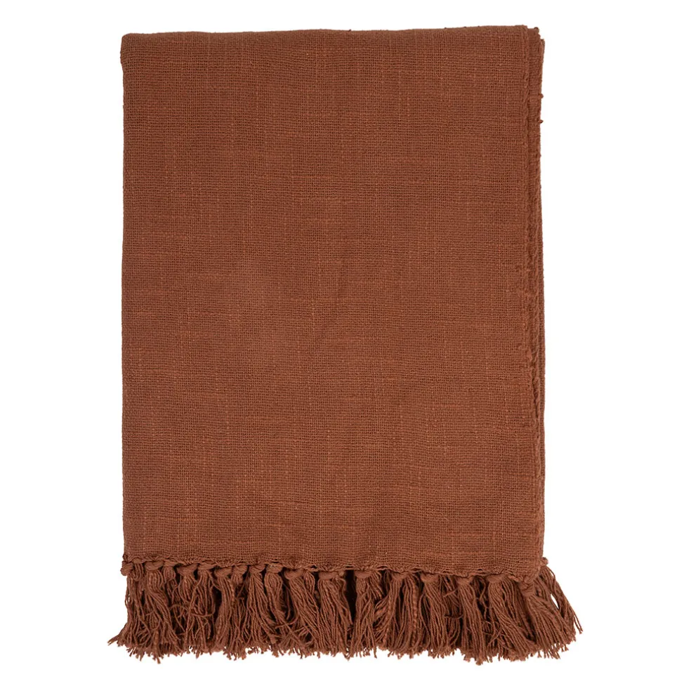 Plaid en coton terracotta 170x130cm - Allegra