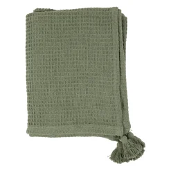 Plaid en coton vert 170x130cm - Beezz