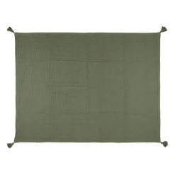 Plaid en coton vert 170x130cm - Beezz