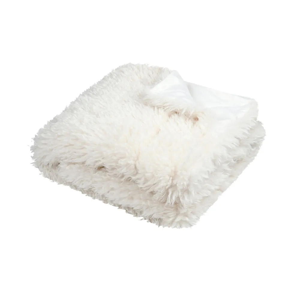 Plaid en tissu blanc 130x160 - Walton