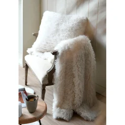 Plaid en tissu blanc 130x160 - Walton