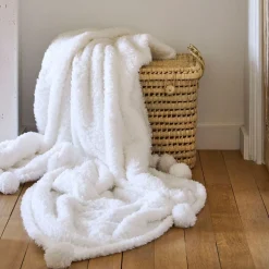 Plaid en tissu blanc 170x130cm - Songes