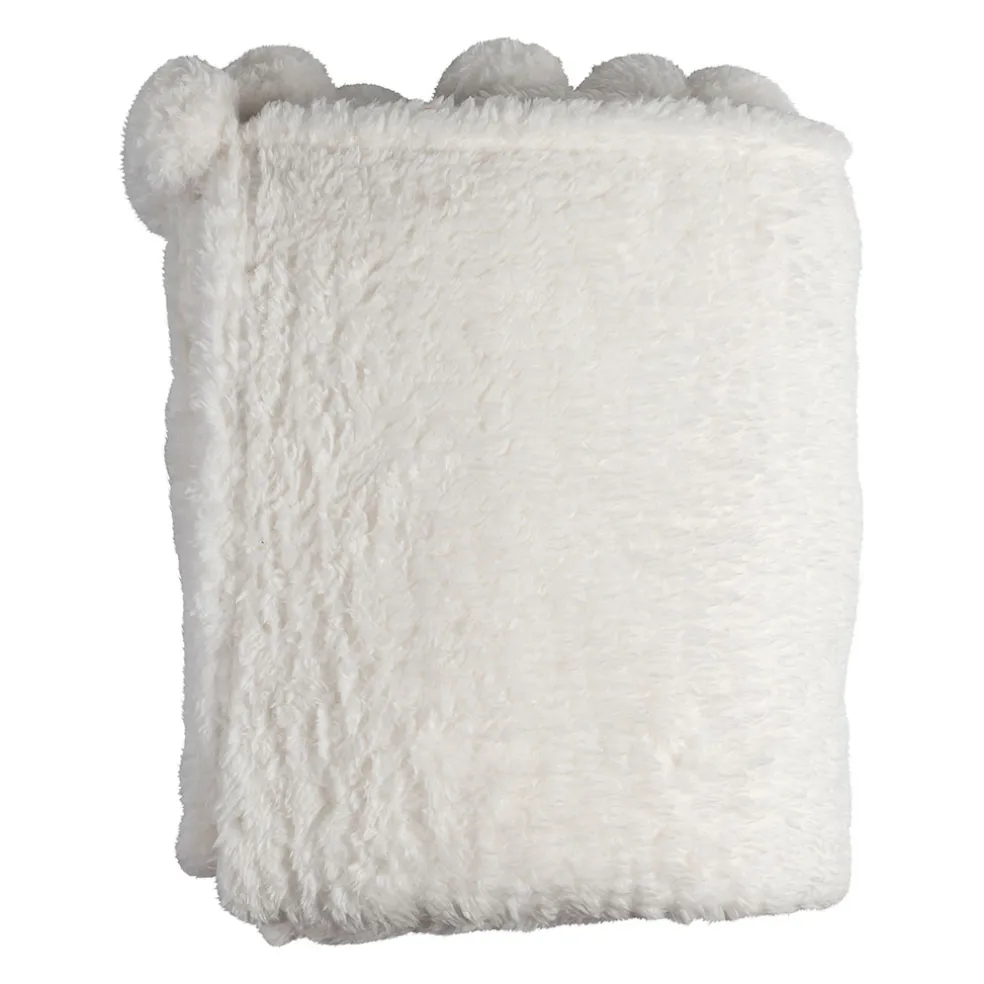 Plaid en tissu blanc 170x130cm - Songes