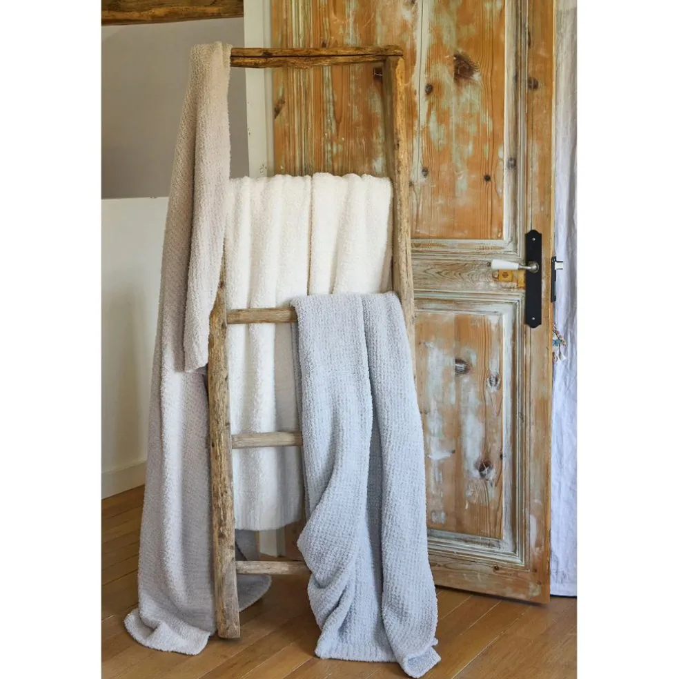 Plaid en tissu écru 170x130cm - Alysse