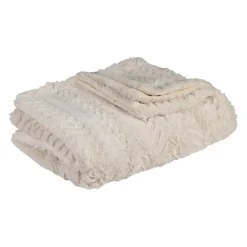 Plaid en tissu écru 170x130cm - Solene