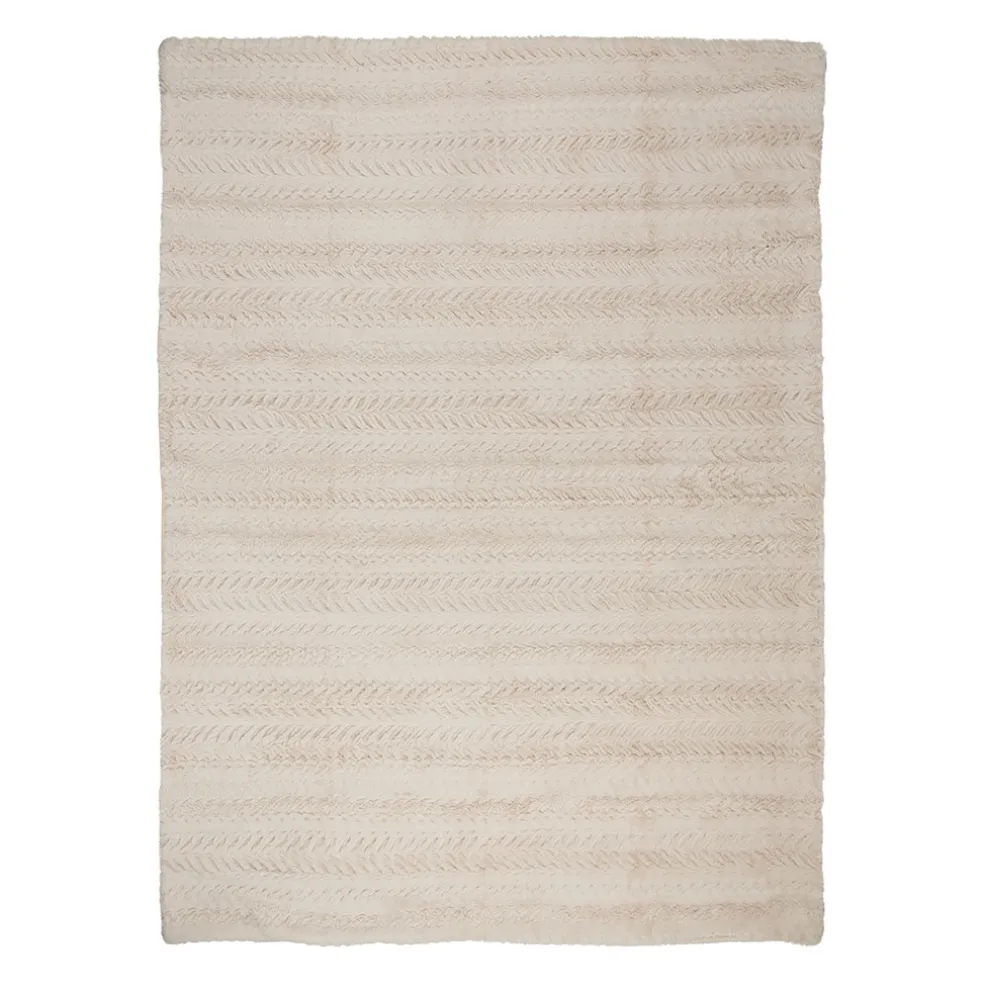 Plaid en tissu écru 170x130cm - Solene