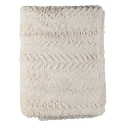 Plaid en tissu écru 170x130cm - Solene