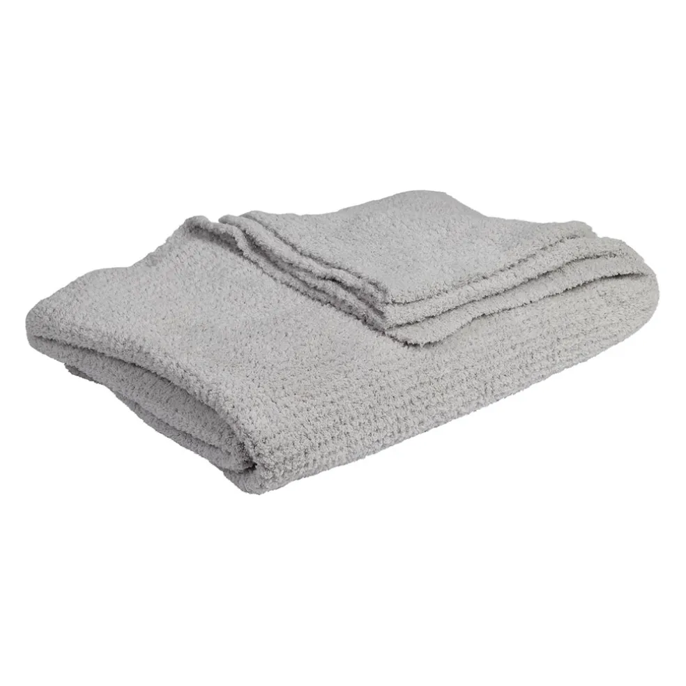 Plaid en tissu gris 170x130cm - Alysse