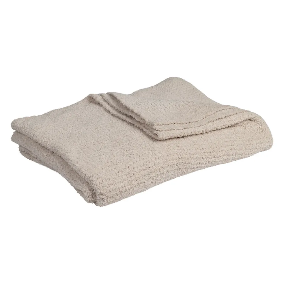 Plaid en tissu taupe 170x130cm - Alysse