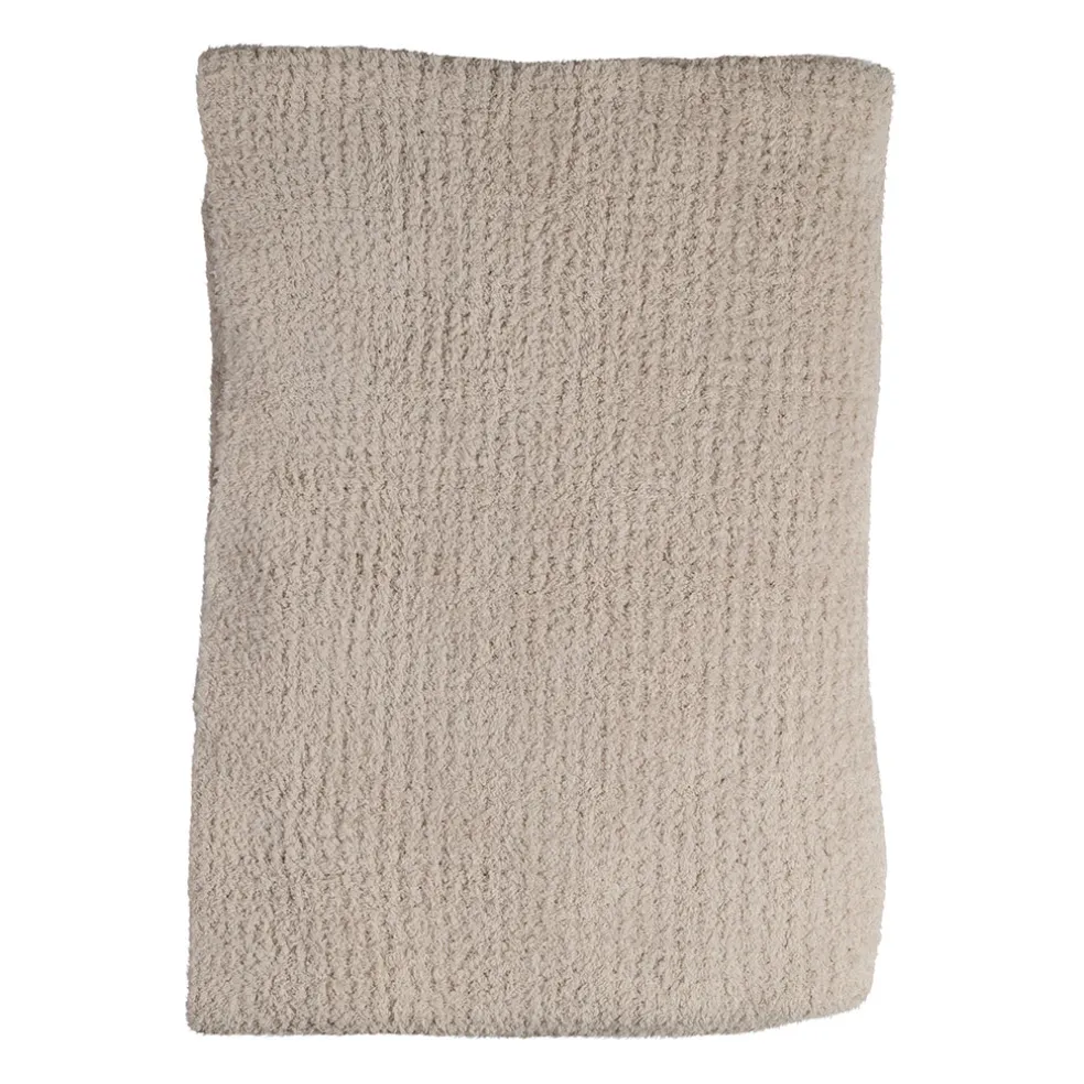 Plaid en tissu taupe 170x130cm - Alysse