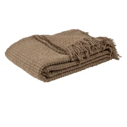 Plaid en tissu taupe 130x170cm - Klosen