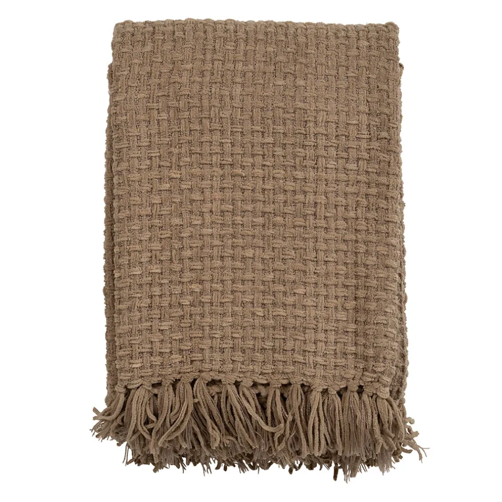 Plaid en tissu taupe 130x170cm - Klosen