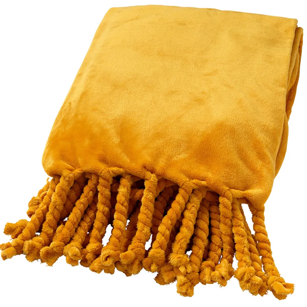 Plaid florijn 150x200cm golden glow moutarde