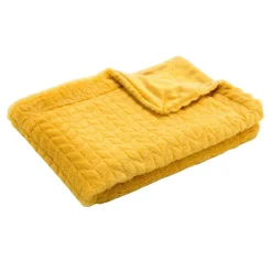 Plaid moutarde 170x130cm - Chevron