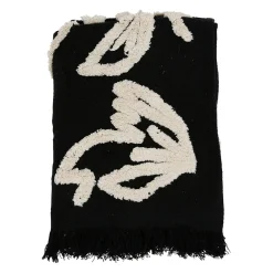 Plaid Tufté en coton Noir et blanc 170X130cm - Solor