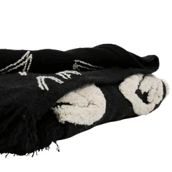 Plaid Tufté en coton Noir et blanc 170X130cm - Solor