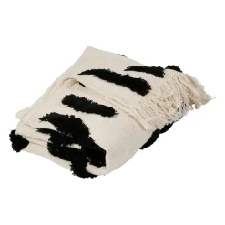 Plaid Tufte Noir et Blanc 170X130cm