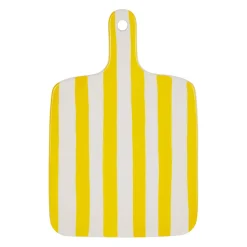 Planche à découper en porcelaine rayée jaune et blanc 28x18cm - Artist