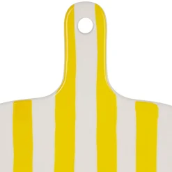 Planche à découper en porcelaine rayée jaune et blanc 28x18cm - Artist
