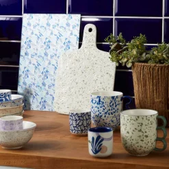 Planche à découper vert d'eau en porcelaine - funny