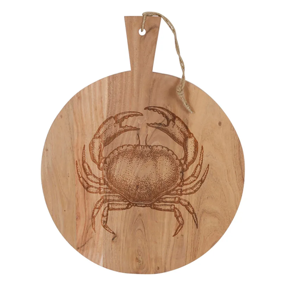 Planche a découper crabe en acacia naturel 40x50cm - Dalbert