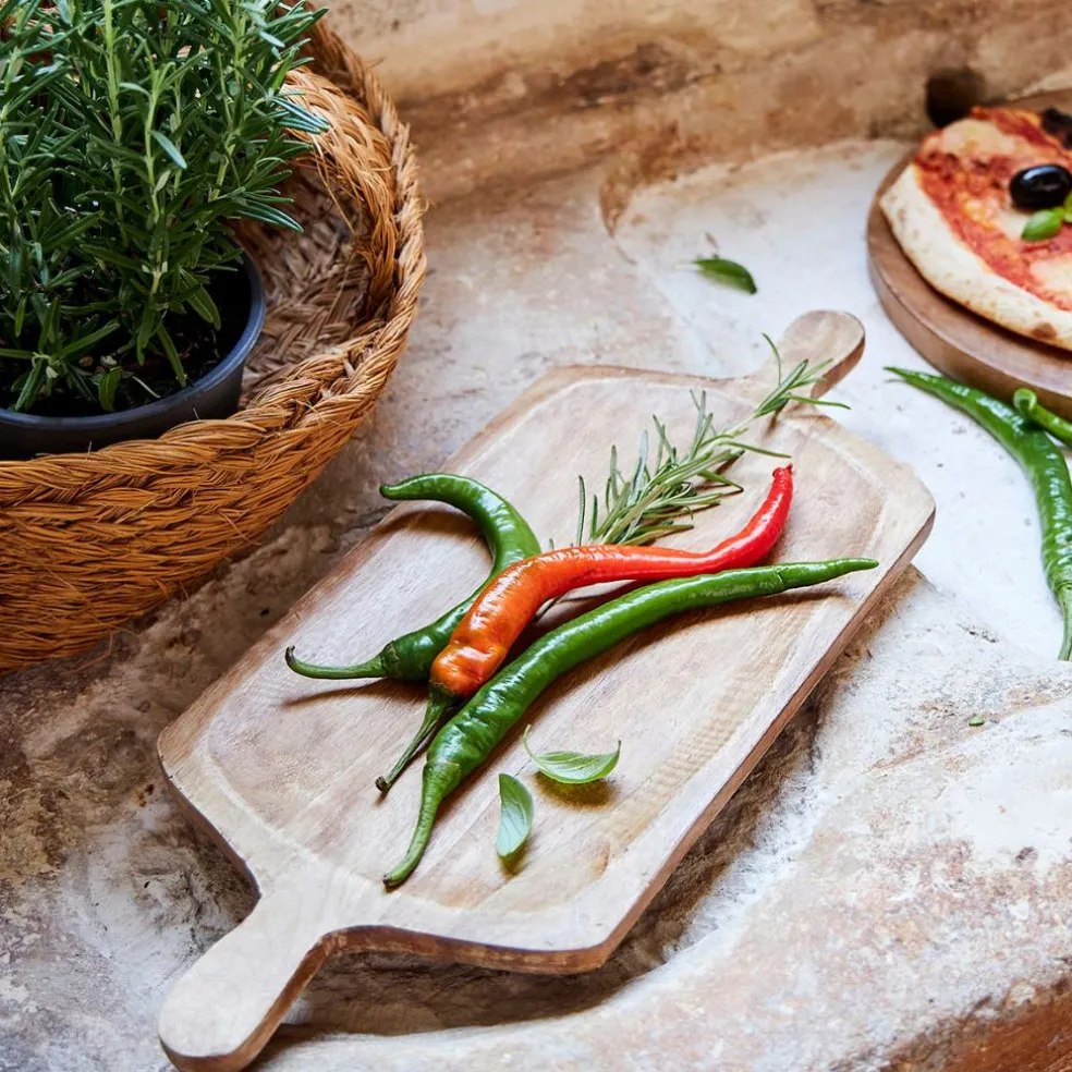 Planche a découper en manguier brun 48x20cm - Grand Office