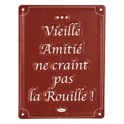 Plaque en fer bordeaux 15x20cm - Bistrot Des Amis