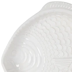 Plat à four en grès blanc 32x30cm - Pisca