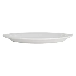 Plat ovale en faïence blanc 46.5x35.5cm - Olivier