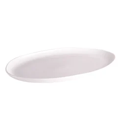 Plat ovale en porcelaine blanche 30x20cm - Ecume