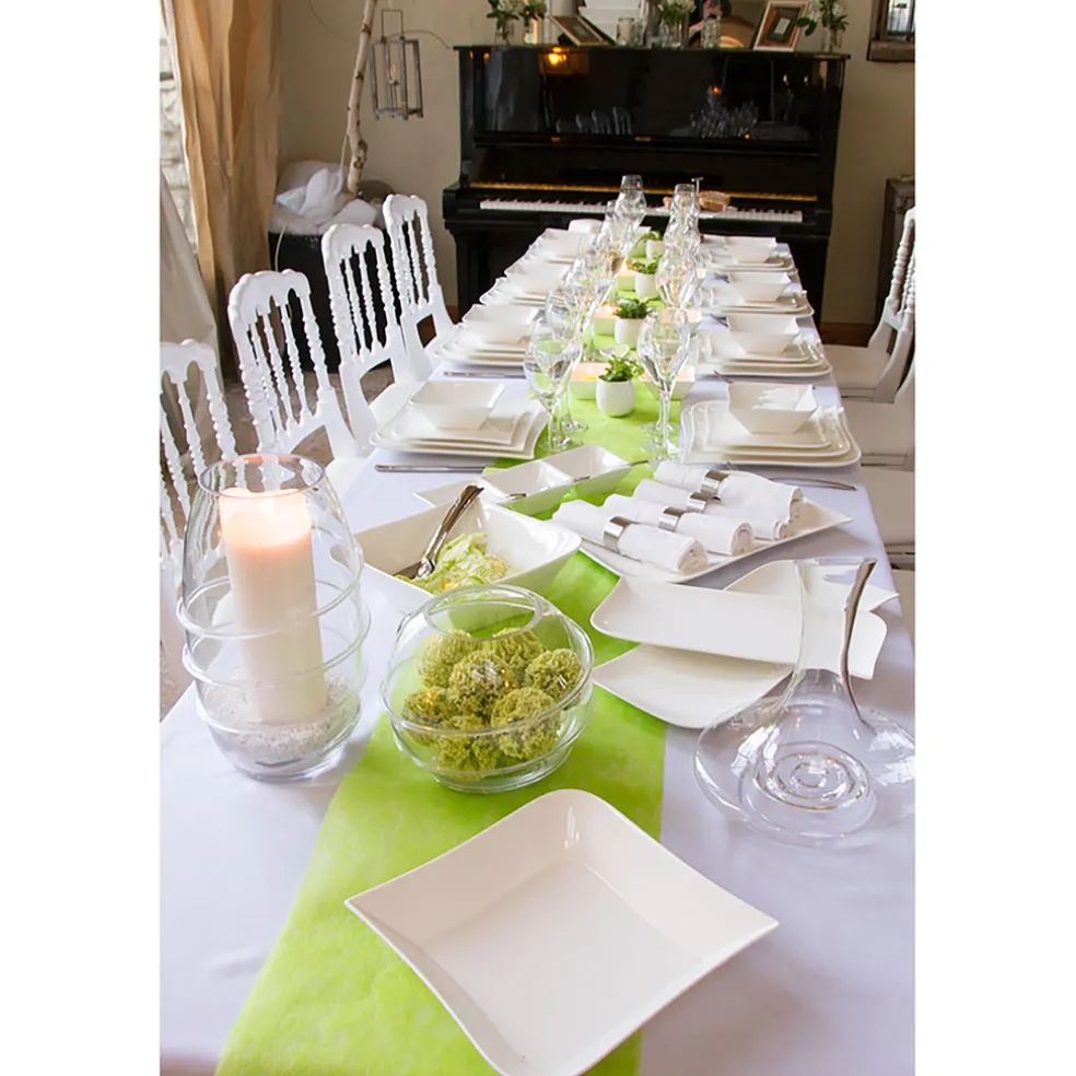 Plat rectangulaire en porcelaine blanc d32cm - melody