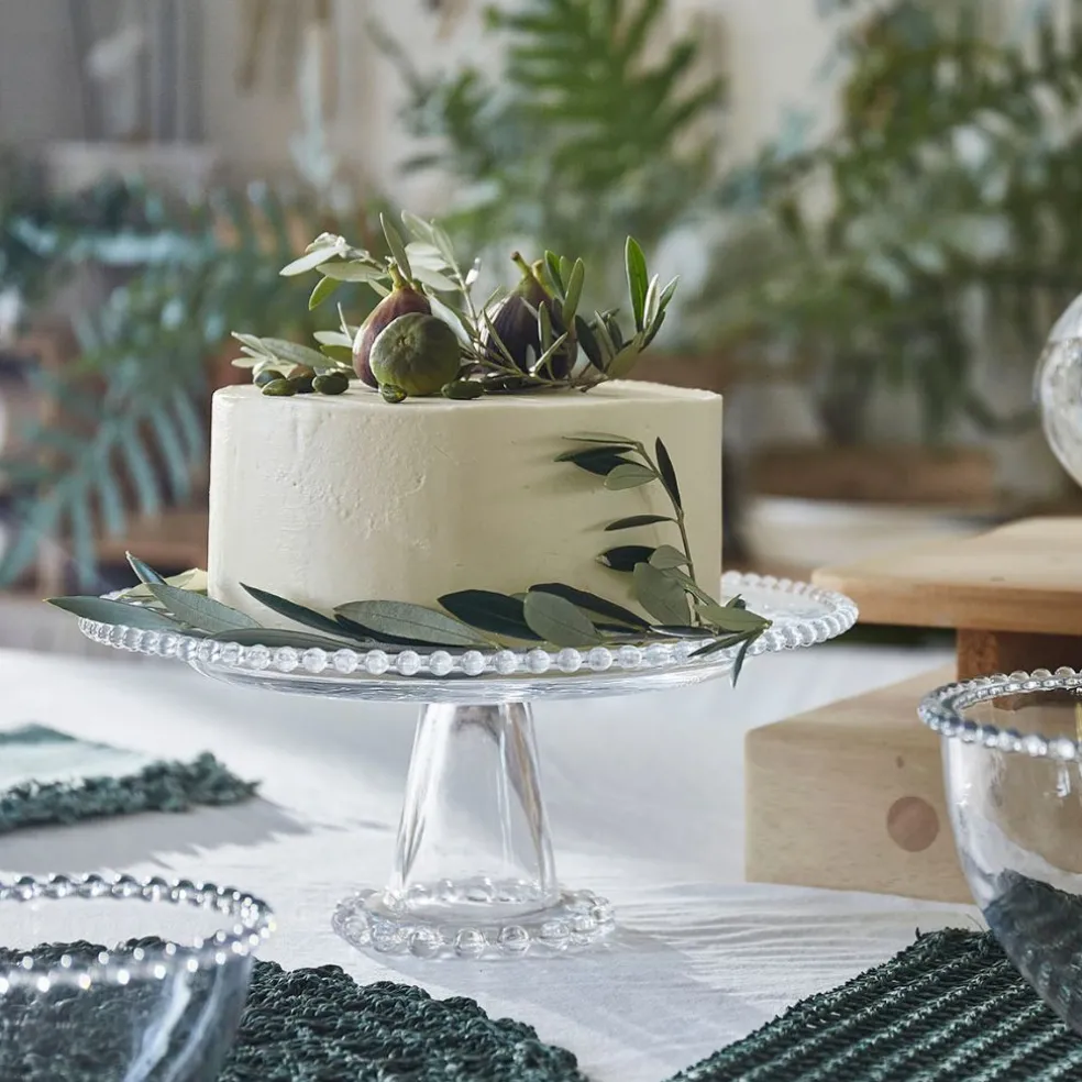 Plat sur pied en verre - perloa