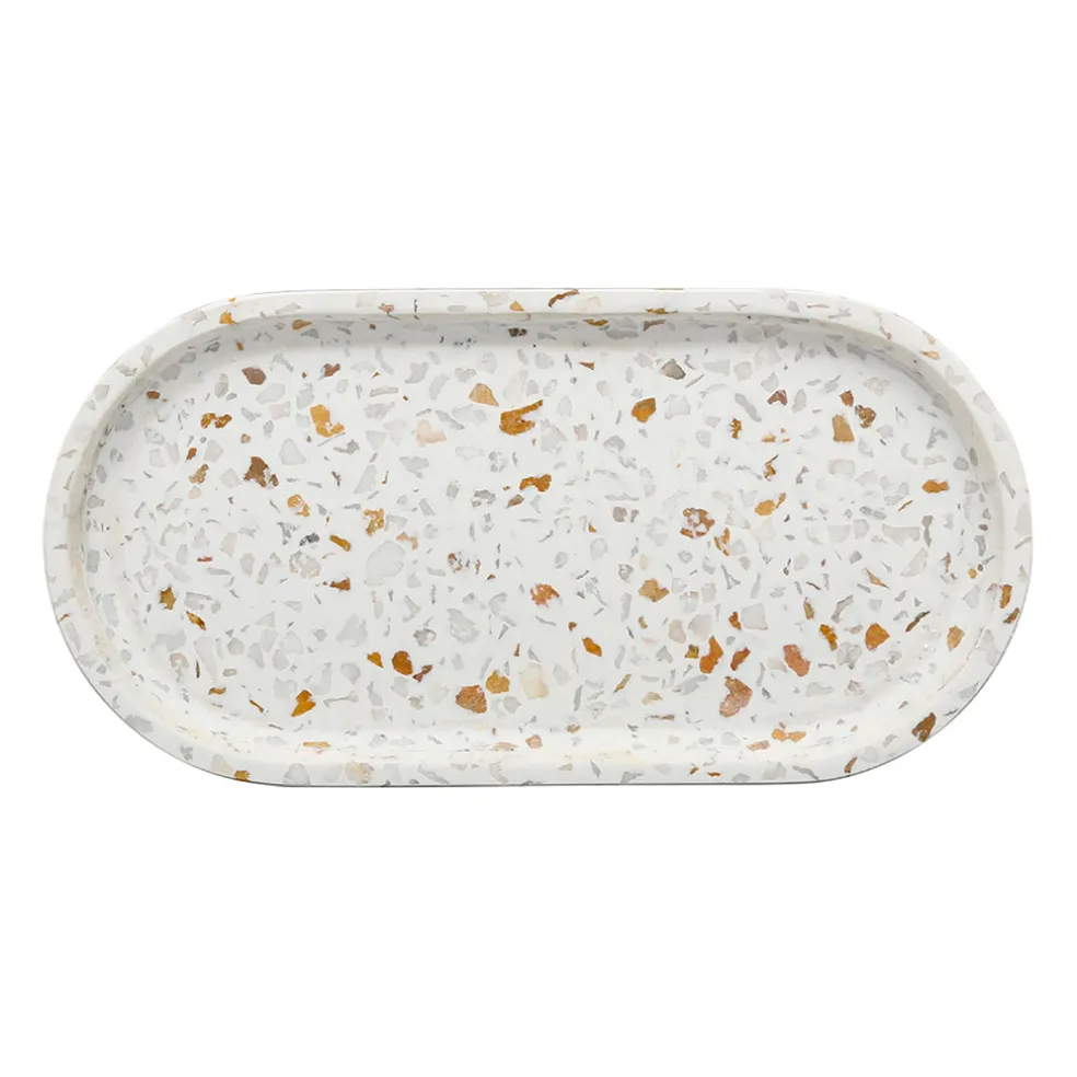 Plateau écru 25.5x13cm - Terrazzo