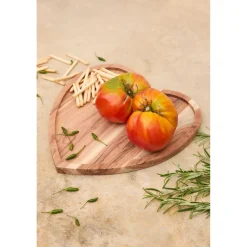 Plateau cœur en acacia naturel 30x30cm - Dalbert
