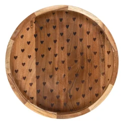 Plateau en acacia naturel 33x33xh4.5cm - Famille