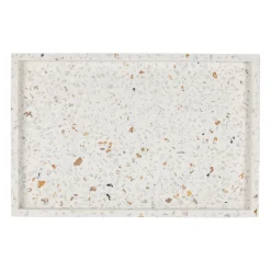 Plateau en ciment et pierre écru 29x19cm - Aurore