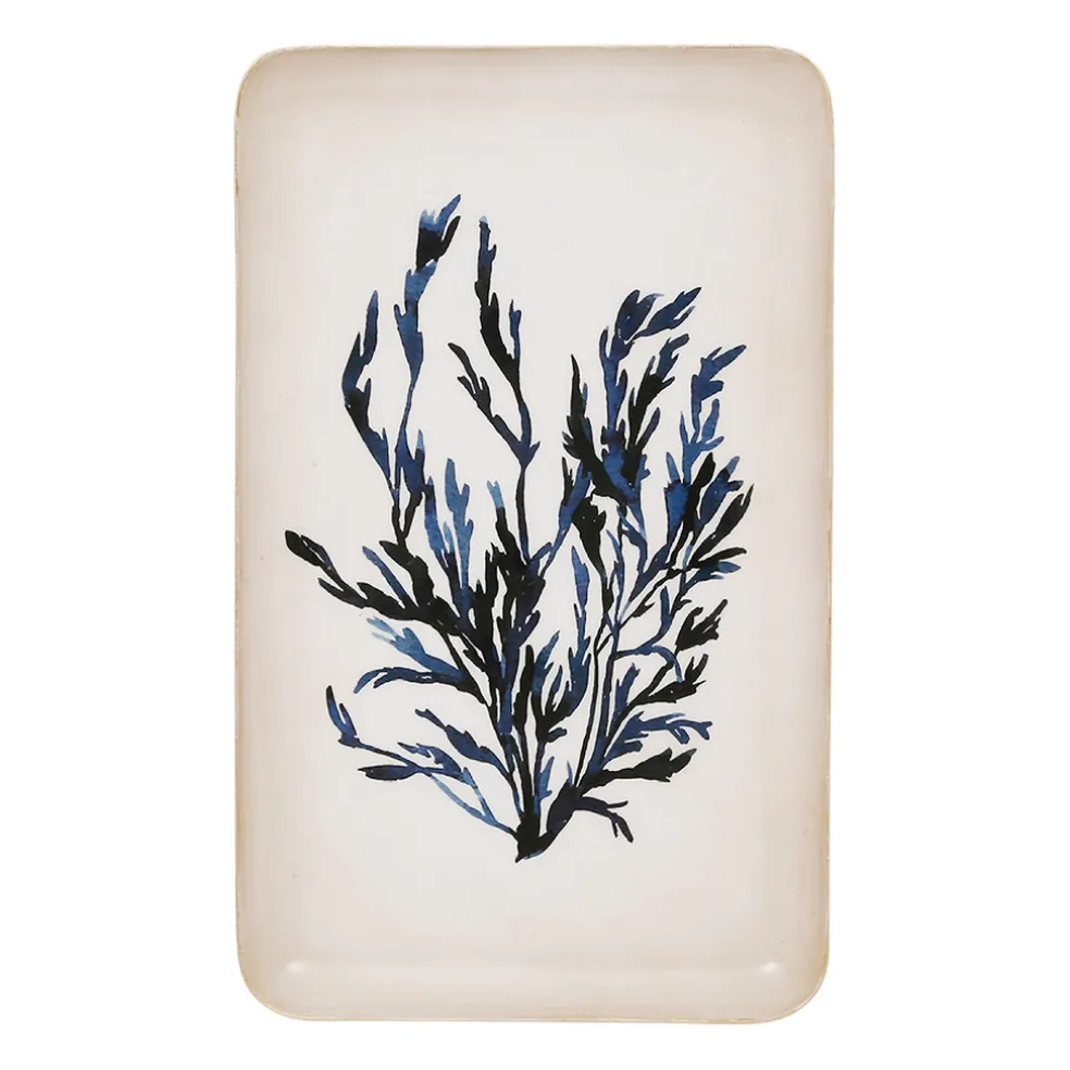 Plateau en fer bleu marine 15x25.5cm - Estran