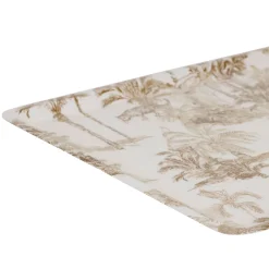 Plateau en fer écru et palmiers camel 40x30cm - Mocoa