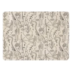 Plateau en fer ecru et noir 40x30xh1cm - Tulum