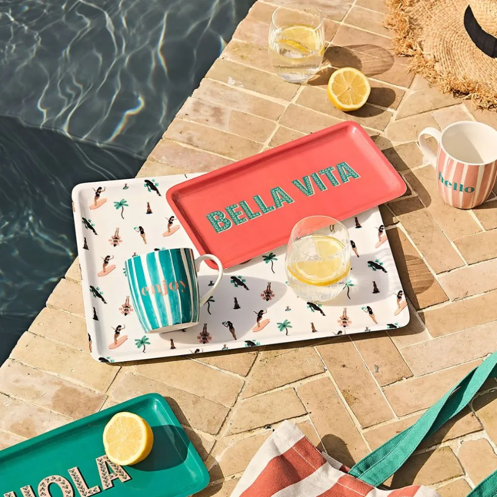 Plateau en fer multicolore 40x30cm - Palma