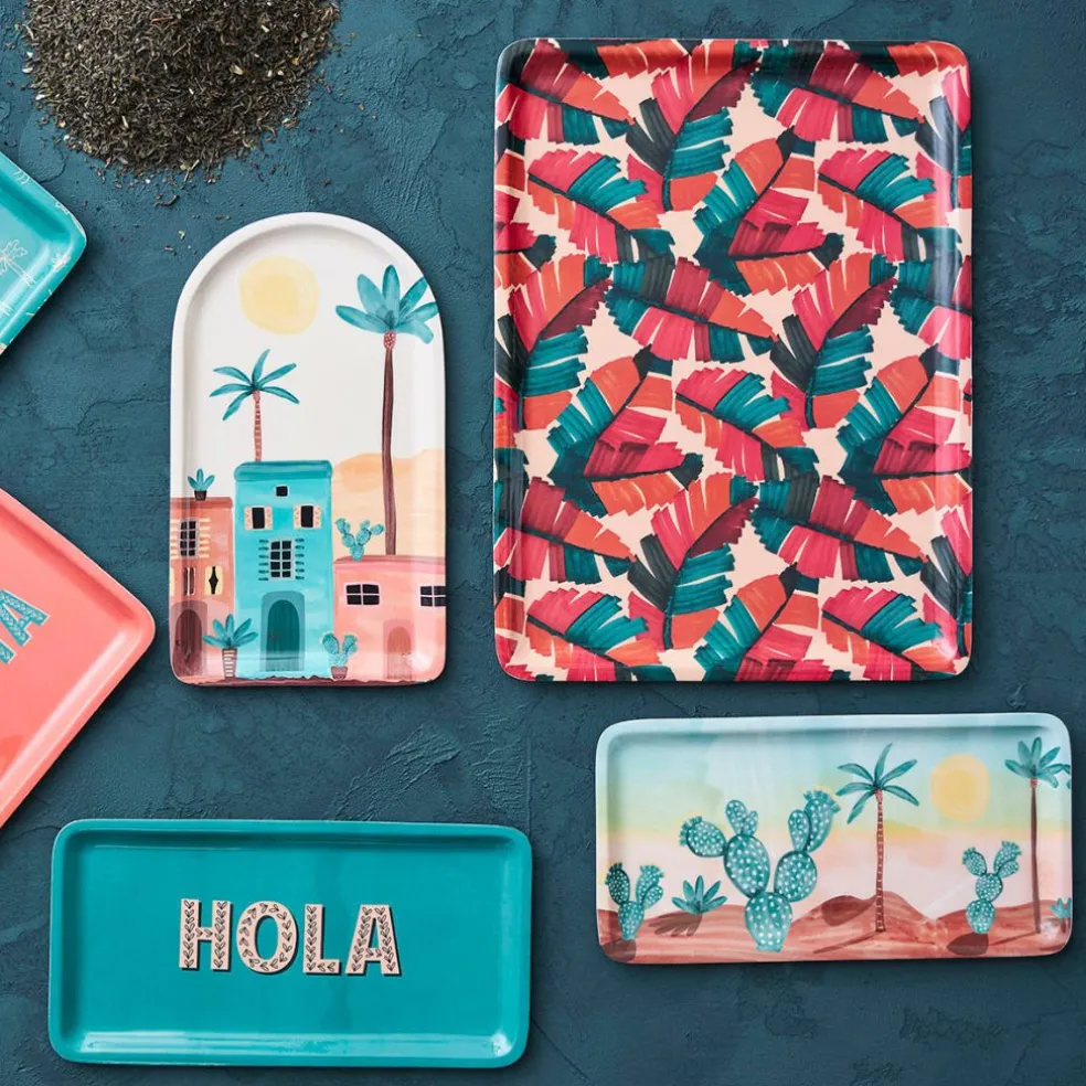 Plateau en fer multicolore 15x30cm - Patchuca