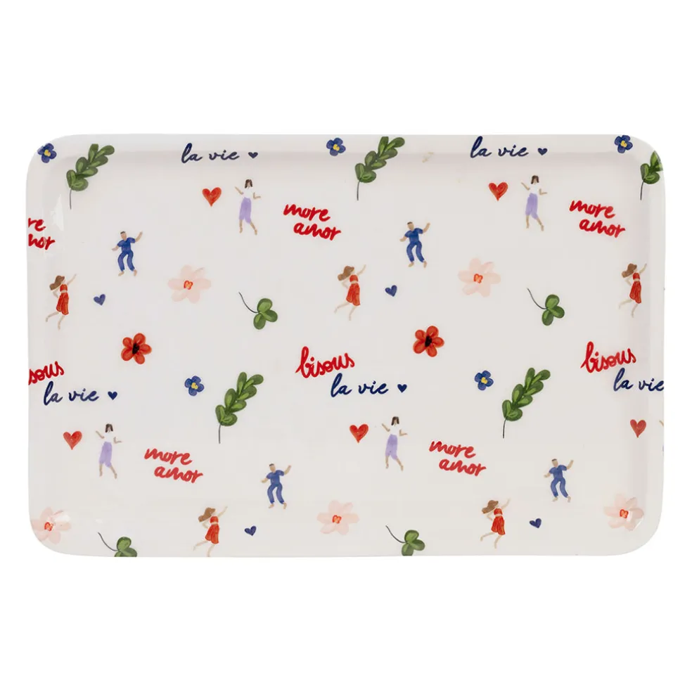 Plateau en fer multicolore 30x20cm - Bellagio