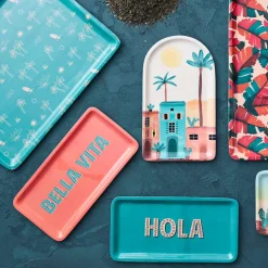 Plateau en fer orange 15x30cm - Palma