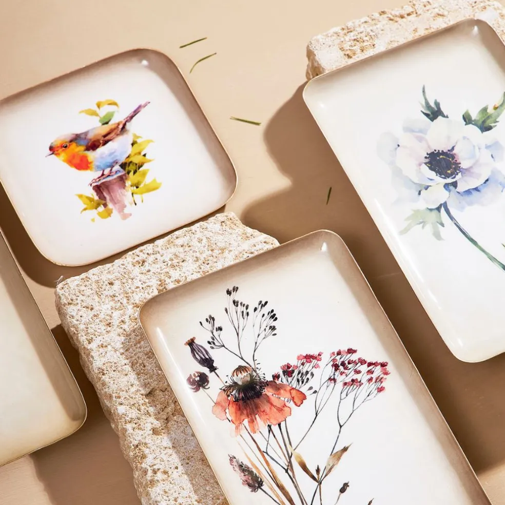 Plateau en fer parme 15x25.5cm - Anémone