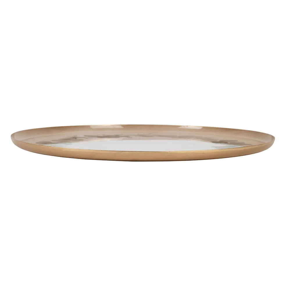 Plateau en fer rond eucalyptus d35cm