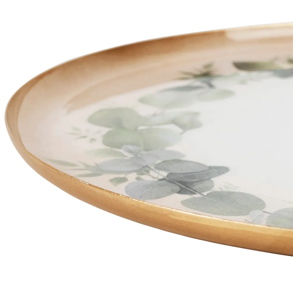 Plateau en fer rond eucalyptus d35cm