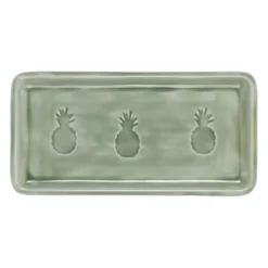 Plateau en fer vert 30x15cm - Allegra