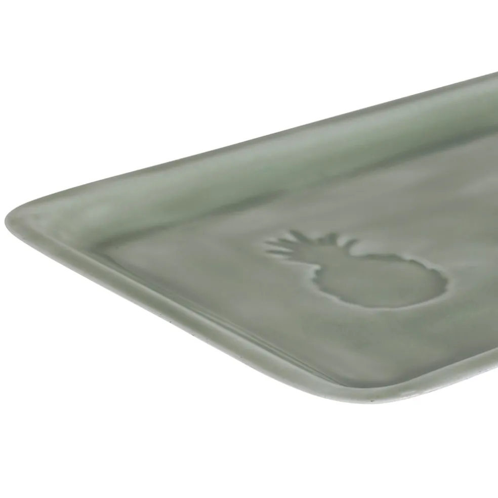 Plateau en fer vert 30x15cm - Allegra