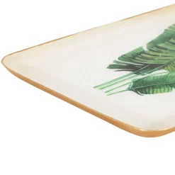 Plateau en fer vert 15x25cm - Bananier